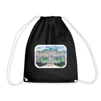 Autriche Aquarelle Esquisse Dessinée à la main Illustration - Sac de sport léger - noir - Devant
