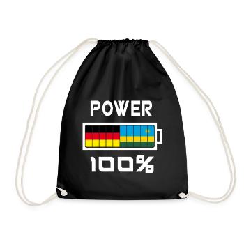 Deutschland und Ruanda Power 100% - Turnbeutel - Schwarz - Vorne