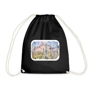 Malaisie Aquarelle Esquisse Dessinée à la Main Illustration - Sac de sport léger - noir - Devant