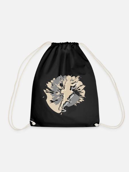 Valentine's Day climbing for men - Drawstring Bag - black