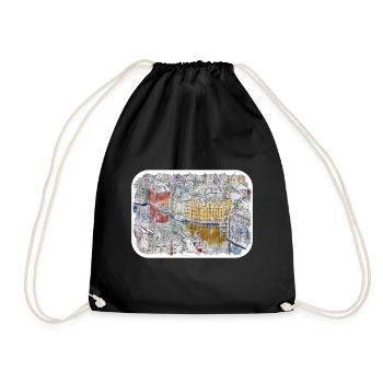 Norvège Aquarelle Esquisse Dessinée à la main Illustration - Sac de sport léger - noir - Devant