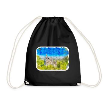Allemagne Aquarelle Esquisse Dessinée à la main Illustration - Sac de sport léger - noir - Devant