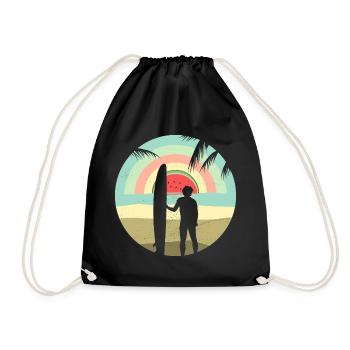 Summer sunrise - Drawstring Bag - black - Front