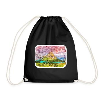 Canada Aquarelle Sketch Illustration dessinée à la main - Sac de sport léger - noir - Devant