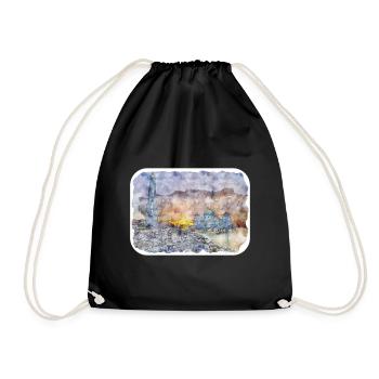 Malaisie Aquarelle Esquisse Dessinée à la Main Illustration - Sac de sport léger - noir - Devant