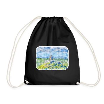 Allemagne Aquarelle Esquisse Dessinée à la main Illustration - Sac de sport léger - noir - Devant