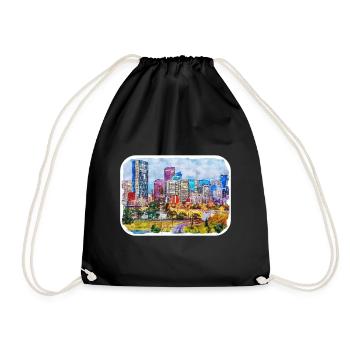 Canada Aquarelle Sketch Illustration dessinée à la main - Sac de sport léger - noir - Devant
