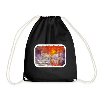 Illustration de l’esquisse à l’aquarelle de monument de Lituanie - Sac de sport léger - noir - Devant