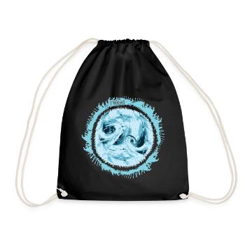 Stormy Water Swirl Design - Drawstring Bag - black - Front
