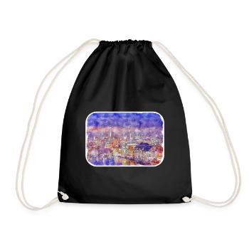 Berlin Allemagne Aquarelle Esquisse Dessinée Peinture - Sac de sport léger - noir - Devant