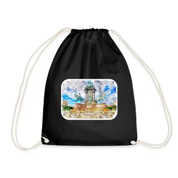 Autriche Aquarelle Esquisse Dessinée à la main Illustration - Sac de sport léger - noir - Devant