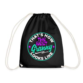 Cool Statement Best Grandma Grandchild Grandmother - Drawstring Bag - black - Front