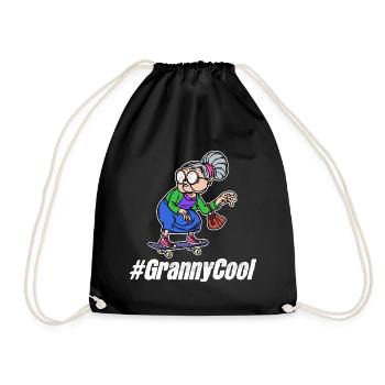 Cool Grandma Glasses Grandmother Statement Old Woman - Drawstring Bag - black - Front
