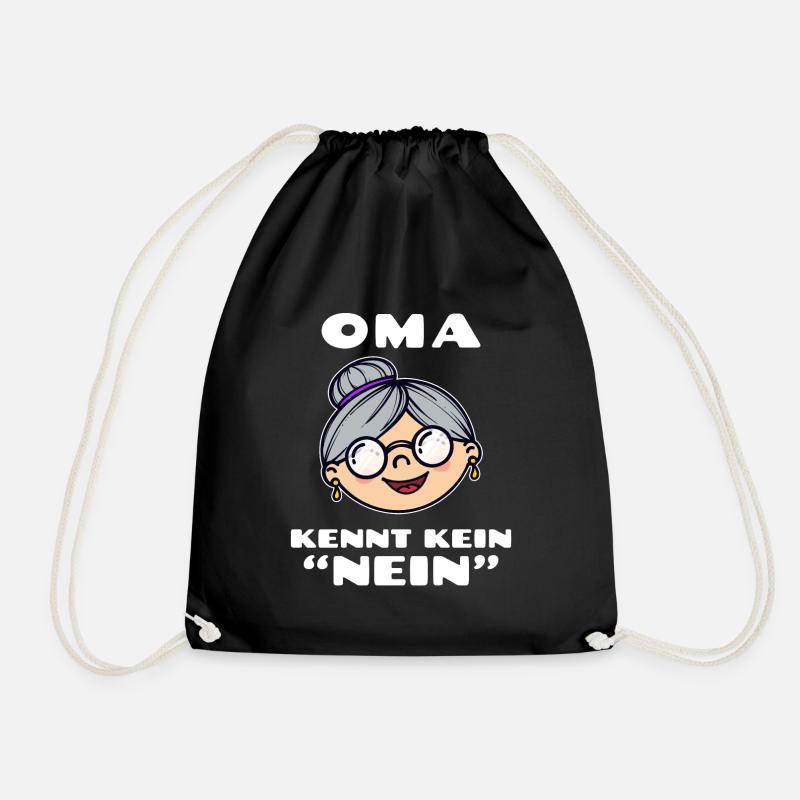 Seniorin Brille Großmutter Oma Alte Frau Statement - Turnbeutel - Schwarz