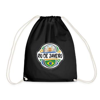 Rio de Janeiro Brésil Drapeau Voyage Souvenir Badge S - Sac de sport léger - noir - Devant