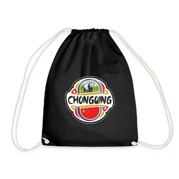 Chongqing Chine Drapeau Badge Voyage Souvenir Timbre - Sac de sport léger - noir - Devant