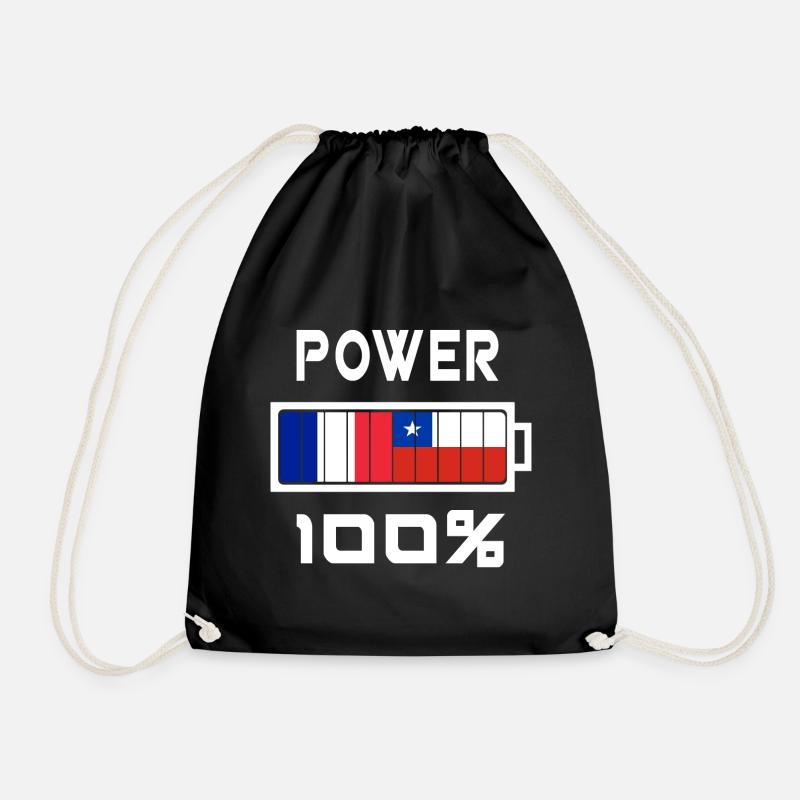 Chile und Frankreich machen 100% - Turnbeutel - Schwarz