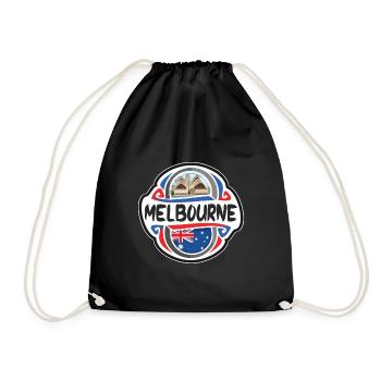 Melbourne Australie Drapeau Voyage Souvenir Badge Sta - Sac de sport léger - noir - Devant