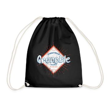 Grenoble France City Skyline Home Love - Drawstring Bag - black - Front