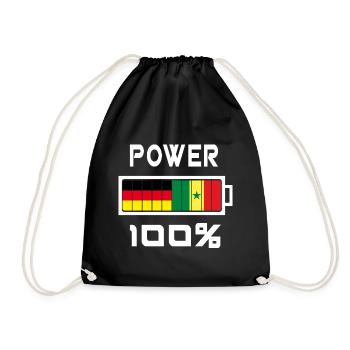 Germany and Senegal Power 100% - Drawstring Bag - black - Front