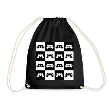 Damier De Chats Mignons Pour Propriétaire De Chats - Sac de sport léger - noir - Devant