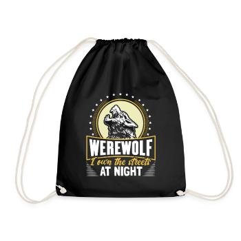 Halloween Werwolf Mond Geisterstunde Geschenk - Turnbeutel - Schwarz - Vorne