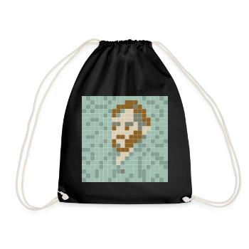 Van Gogh - Autoportrait - PixelArt Self-Portrait - Sac de sport léger - noir - Devant
