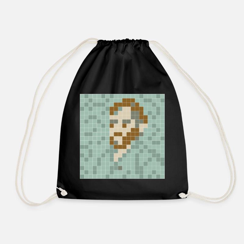 Van Gogh - Self portrait - PixelArt Self-Portrait - Drawstring Bag - black