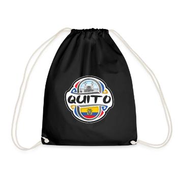 Quito Ecuador Flagge Abzeichen Reise Souvenir Stempel - Turnbeutel - Schwarz - Vorne