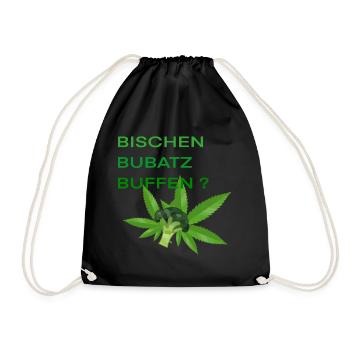 Bischen Bubatz buffen ? Kanabis Kiffer Design - Turnbeutel - Schwarz - Vorne