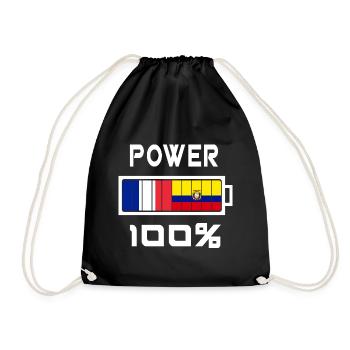 L'Équateur et la France alimentent 100% - Sac de sport léger - noir - Devant