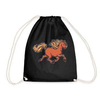 Galopp Pferdeliebe Islandpferde Pferdenarr Pferde - Turnbeutel - Schwarz - Vorne