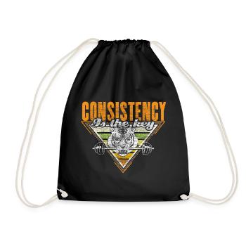 Strength Training Weightlifting Muscles - Drawstring Bag - black - Front
