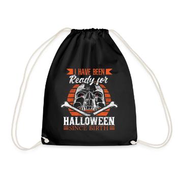 Halloween Gerippe Oktober Geschenk - Turnbeutel - Schwarz - Vorne
