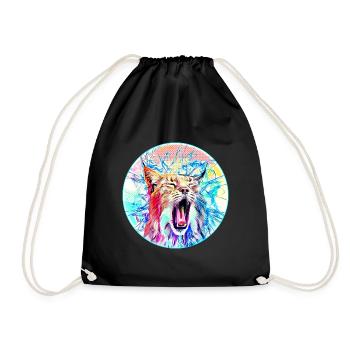 Chat lynx en liberté un chat sauvage - Sac de sport léger - noir - Devant