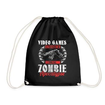 Zombie Apokalypse Zombies Horror Geschenk - Turnbeutel - Schwarz - Vorne