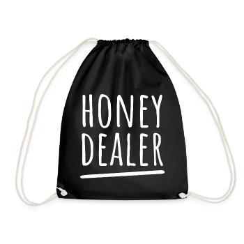 Honey Dealer Beekeeper Bee Honey Beekeeping Honeycomb - Drawstring Bag - black - Front
