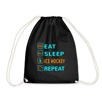 Mangez. Dormir. Hockey sur glace. Répéter le - Sac de sport léger - noir - Devant