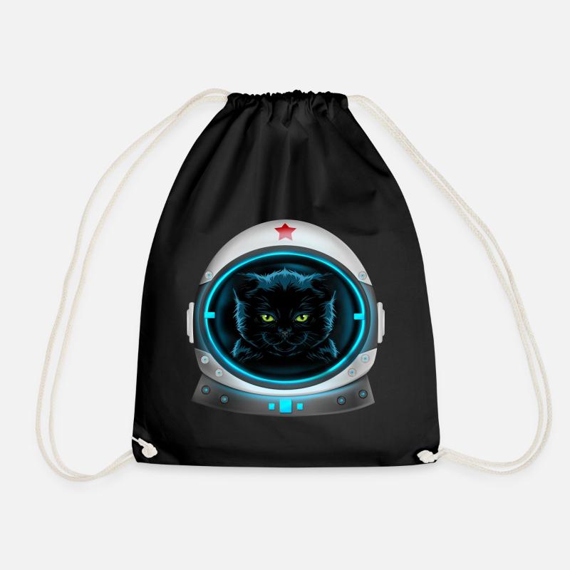 angry space cat Astronaut - Turnbeutel - Schwarz