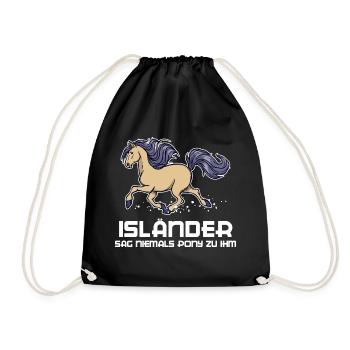 Pony Statement Islandpferde Pferde Pferdeliebe - Turnbeutel - Schwarz - Vorne