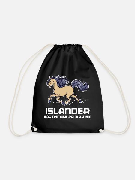 Pony Statement Islandpferde Pferde Pferdeliebe - Turnbeutel - Schwarz