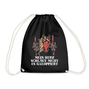 Hengst Statement Cool Galopp Islandpferde - Turnbeutel - Schwarz - Vorne