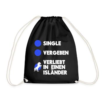 Pferde Humorvoll Statement Islandpferde Pferdefan - Turnbeutel - Schwarz - Vorne