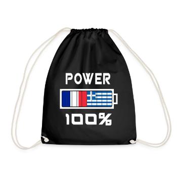 La Grèce et la France alimentent 100% - Sac de sport léger - noir - Devant