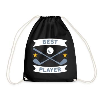Meilleur joueur de golf (bannières, étoiles, clubs de golf) - Sac de sport léger - noir - Devant