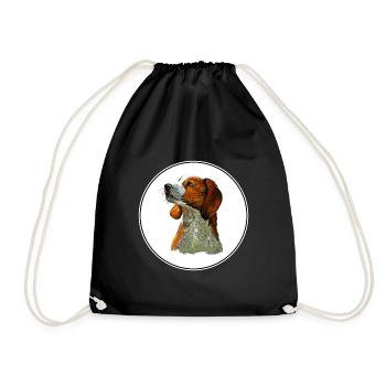 Amerikanisches Englisch Coonhound Dog Sketch Illustration - Turnbeutel - Schwarz - Vorne