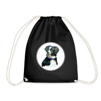 Illustration de l’aquarelle du chien de berger australien - Sac de sport léger - noir - Devant