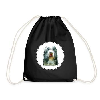 Beagle-Harrier Scent Hound Dog Sketch Illustration - Drawstring Bag - black - Front
