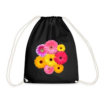 Gerbera flower colorful flowering Gerberas flowers floral - Drawstring Bag - black - Front