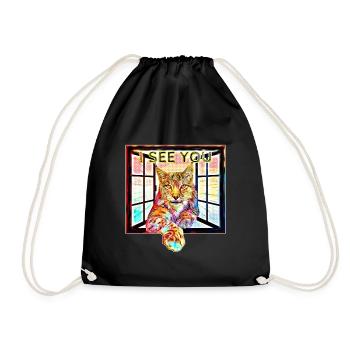 Le lynx avec sa perspective - Sac de sport léger - noir - Devant